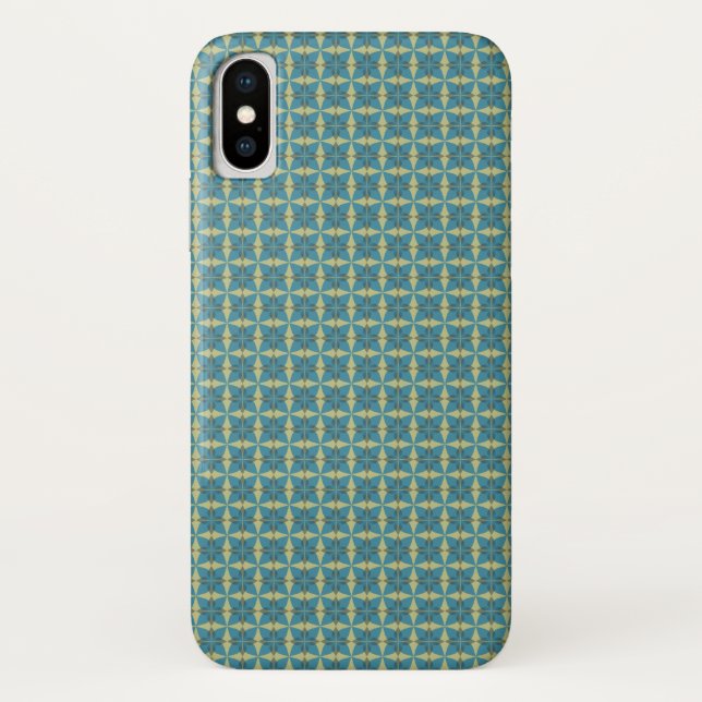 Coques Case-Mate iPhone Motif feuille simple en bleu (Dos)