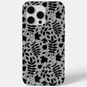 Coque Case-Mate iPhone Motif Feuille tombé noir sur gris