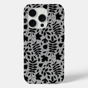 Coque Case-Mate iPhone Motif Feuille tombé noir sur gris