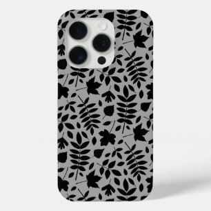 Coque Case-Mate iPhone Motif Feuille tombé noir sur gris