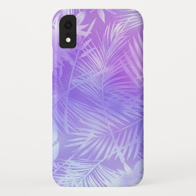 Coques Case-Mate iPhone Motif Feuille Tropical Iridescendant (Dos)