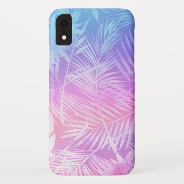 Coques Case-Mate iPhone Motif Feuille Tropical Iridescendant (Dos)
