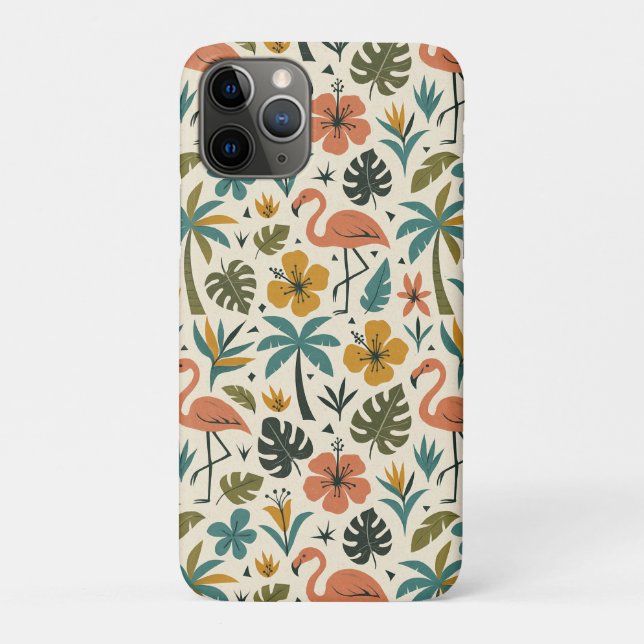 Coques Case-Mate iPhone Motif Flamant Tropical et Palmier (Dos)