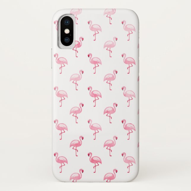 Coques Case-Mate iPhone Motif Flamingo rose et blanc mignon (Dos)