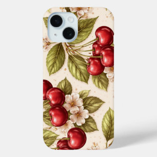 Coque Case-Mate iPhone Motif Fleur de Cerisier Vintage Cerises Rouges