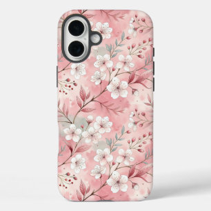 Coque Pour iPhone 16 Plus Motif Fleur de Sakura Rose