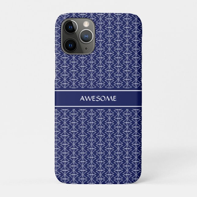 Coques Case-Mate iPhone Motif Fleur de Vie sur Fond Bleu Marine (Dos)