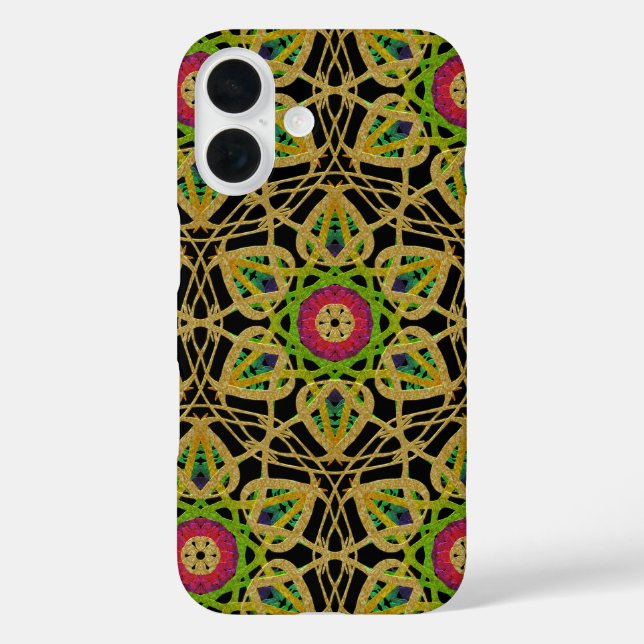 Coques Case-Mate iPhone Motif Fleur d'or en métal martelé complexe (Verso)