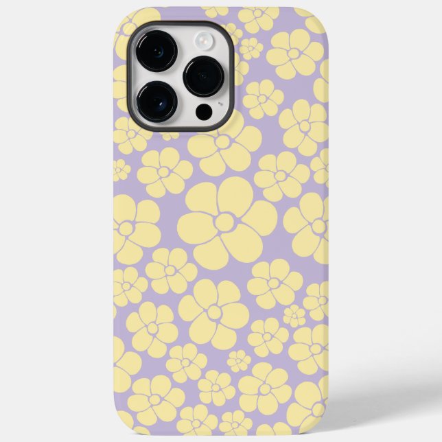 Coques Case-Mate iPhone Motif Fleur - Pastel Jaune et Violet (Verso)