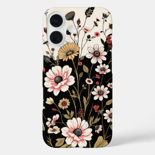 Coque Pour iPhone 16 motif fleur sauvage
