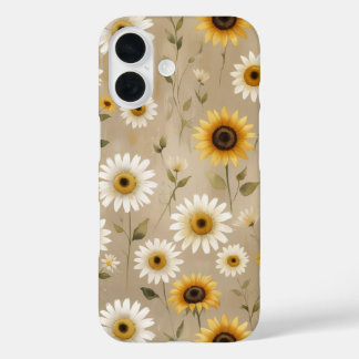 Coque Pour iPhone 16 "motif fleur sauvage Boho pour le cas de téléphone