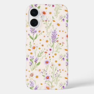 Coque Pour iPhone 16 Motif Fleur sauvage Pastel
