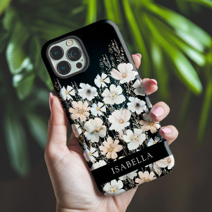 Coque Case-Mate iPhone Motif Fleur Sauvage sur Personnalisé Noir