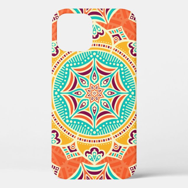 Coques Case-Mate iPhone Motif fleuri éthnique sans couture (Verso)