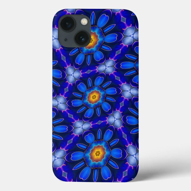 Coques Case-Mate iPhone Motif Fleurs bleues Abstraites (Verso)