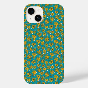 Coque Case-Mate iPhone Motif Fleurs Turquoises jaunes