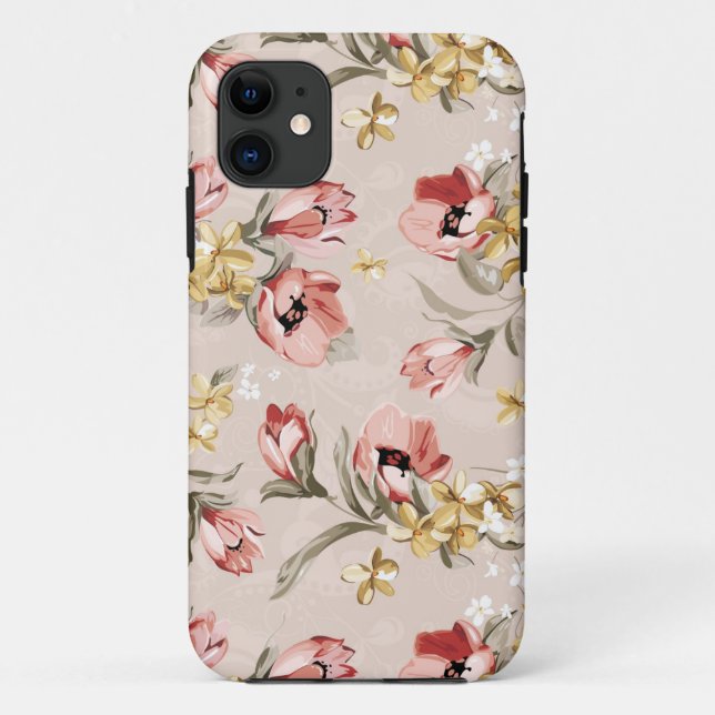 Coques Case-Mate iPhone Motif floral 3 d'élégance abstraite (Dos)