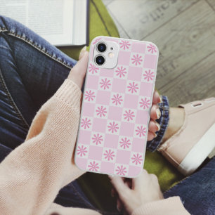 Coque Case-Mate iPhone Motif Floral à Carreaux Rose Rétro