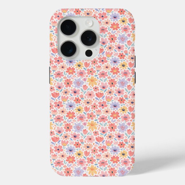 Coques Case-Mate iPhone Motif floral abstrait moderne (Verso)