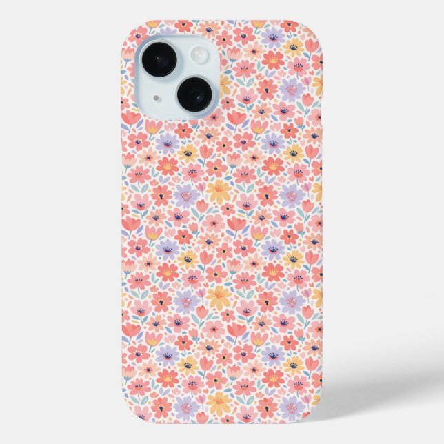 Coques Case-Mate iPhone Motif floral abstrait moderne (Verso)