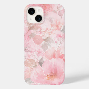 Coque Case-Mate iPhone Motif floral aquarelle rose poudré