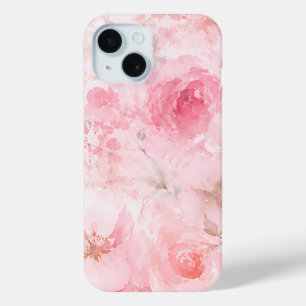 Coque Case-Mate iPhone Motif floral aquarelle rose tendre