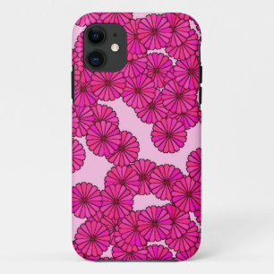 Coques Pour iPhone Motif floral Art Déco - magenta sur rose