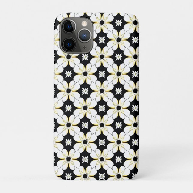 Coques Case-Mate iPhone Motif floral avec fleur blanche et jaune (Dos)