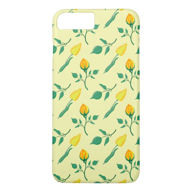 Coques Case-Mate iPhone Motif floral avec rose jaune et fleurs de tulipe (Dos)