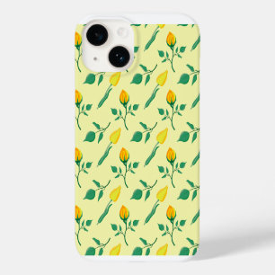 Coque Case-Mate iPhone Motif floral avec rose jaune et fleurs de tulipe