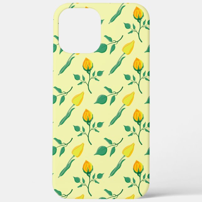 Coques Case-Mate iPhone Motif floral avec rose jaune et fleurs de tulipe (Verso)