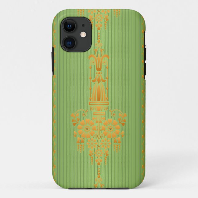 Coques Case-Mate iPhone Motif floral baroque avec bordure V2020 (Dos)