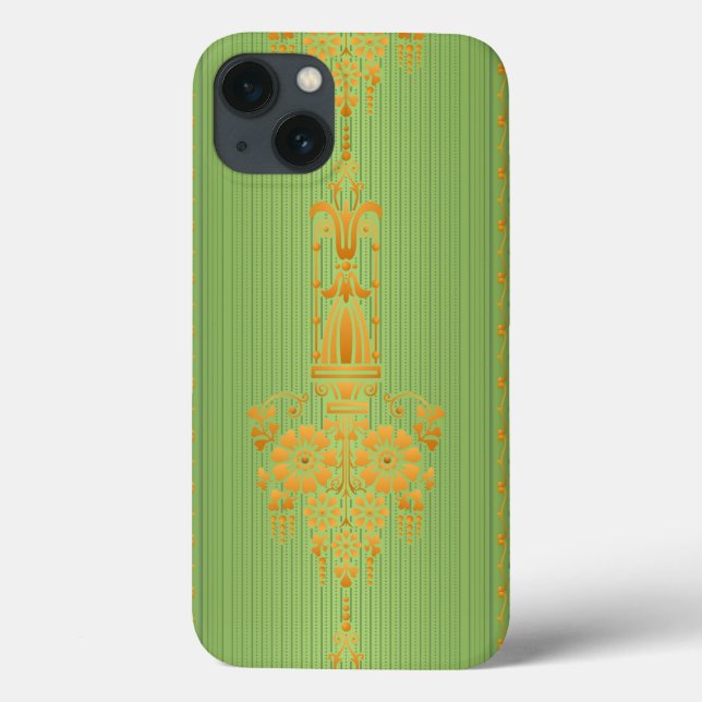 Coques Case-Mate iPhone Motif floral baroque avec bordure V2020 (Verso)