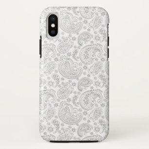 Case-Mate iPhone Case Motif Floral Blanc Et Gris Clair Paisley