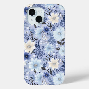Coque Case-Mate iPhone Motif floral bleu clair