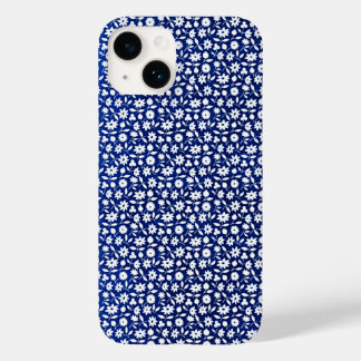 Coque Case-Mate iPhone Motif floral bleu marine et blanc