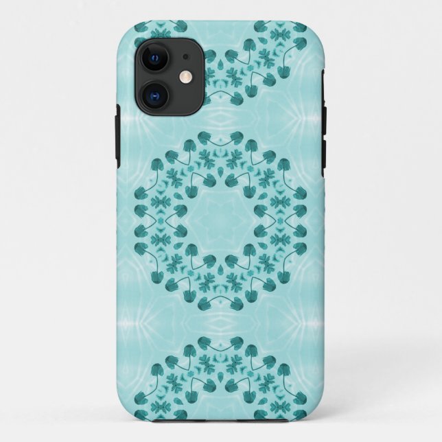 Coques Case-Mate iPhone Motif floral, bleu Turquoise (Dos)