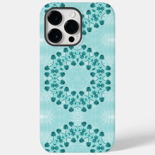 Coques Case-Mate iPhone Motif floral, bleu Turquoise (Verso)