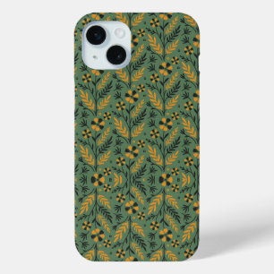 Coque Case-Mate iPhone Motif floral botanique stylisé orange et noir