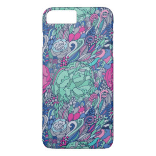 Coque iPhone 7 Plus Motif floral coloré de griffonnage