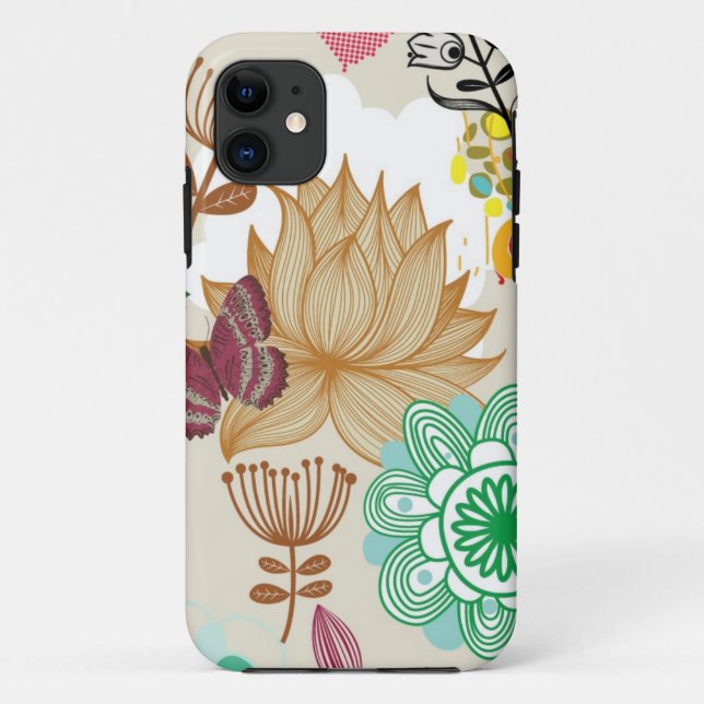 Coques Case-Mate iPhone Motif floral dans le rétro style (Dos)