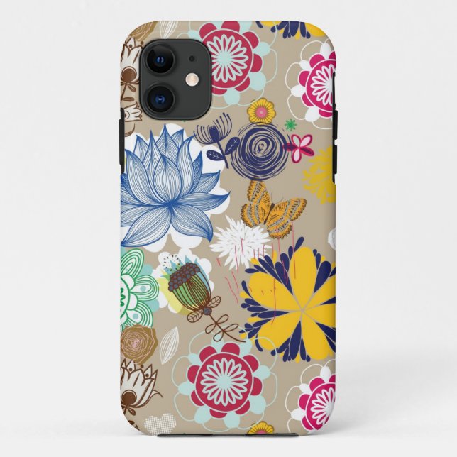 Coques Case-Mate iPhone Motif floral dans le rétro style 3 (Dos)
