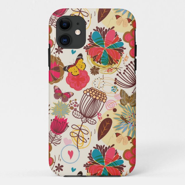 Coques Case-Mate iPhone Motif floral dans le rétro style 4 (Dos)
