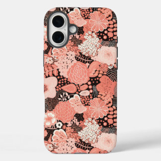 Coque Pour iPhone 16 Plus Motif floral de corail moderne