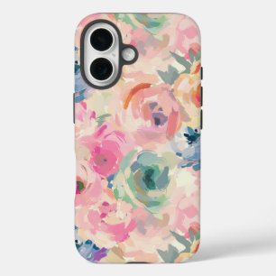 Coque Pour iPhone 16 Motif floral de fleurs pastel colorées abstraites