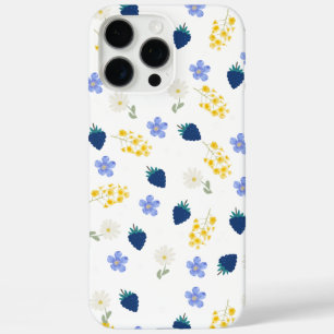 Coque iPhone 16 Pro Max Motif floral de fleurs sauvages et de mûres