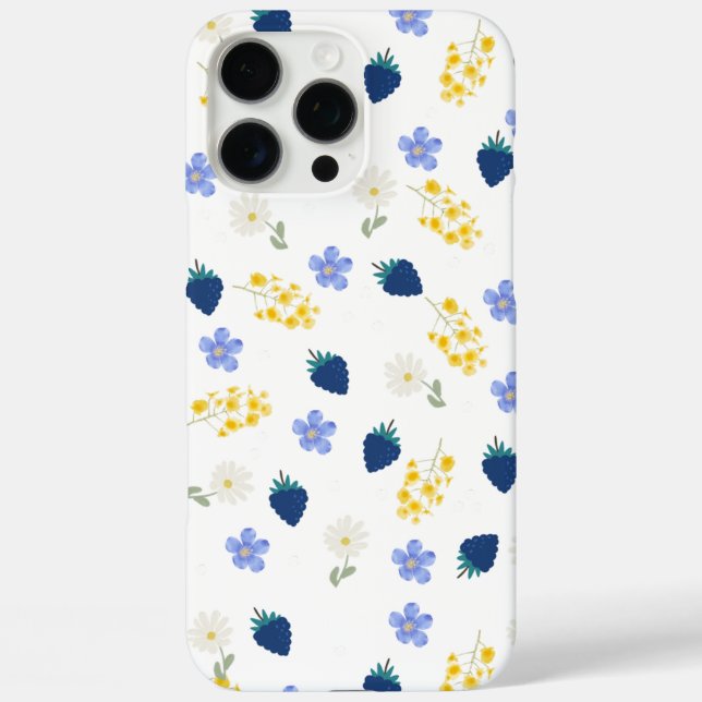 Coques Case-Mate iPhone Motif floral de fleurs sauvages et de mûres (Verso)