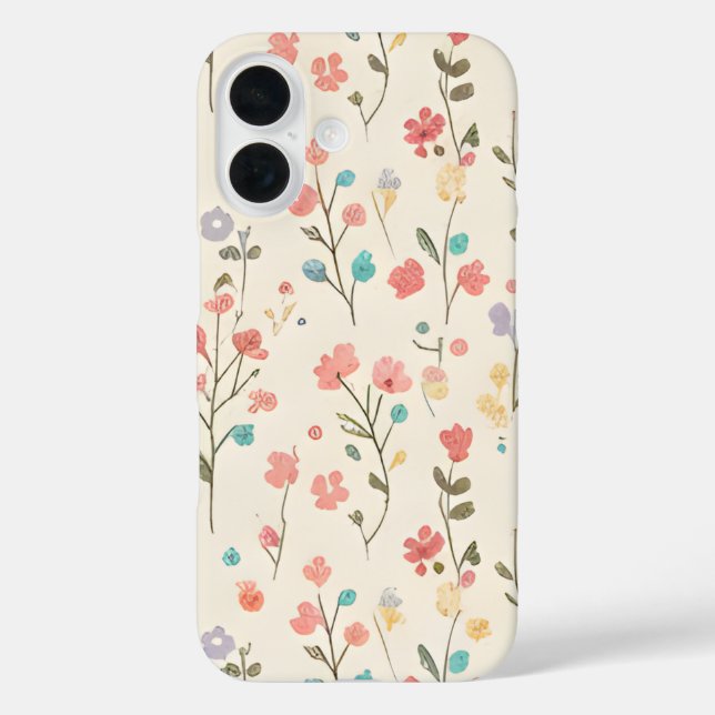Coques Case-Mate iPhone Motif floral de prairie à l'aquarelle (Verso)