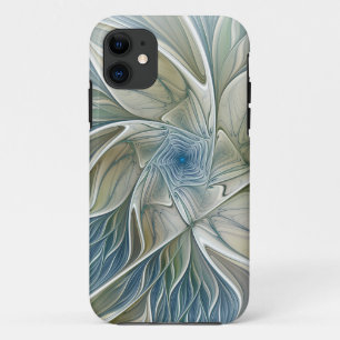 Case-Mate iPhone Case Motif floral de rêve abstrait bleu kaki fractal