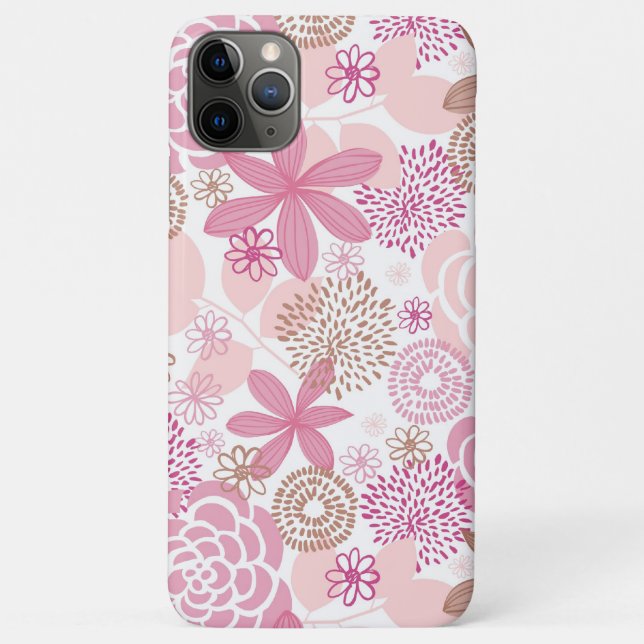 Coques Case-Mate iPhone Motif floral de rose et de brun (Dos)